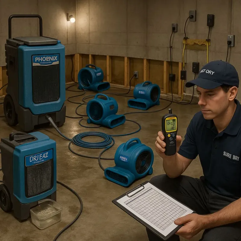 Structural Drying and Dehumidification process in Posen, IL